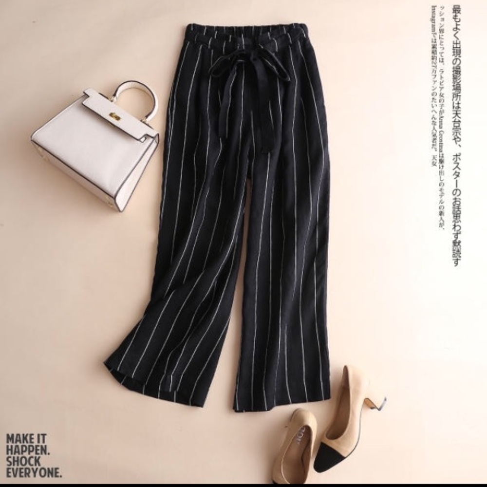 New Wide leg linen trousers classic and elegant